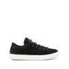 Stone Island Black Low Top Sneakers With Logo Patch On The Tongue In Suede Man