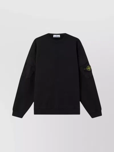 STONE ISLAND LEFT SLEEVE BADGE CREW NECK SWEATER