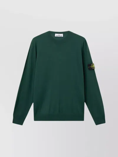 STONE ISLAND LEFT SLEEVE BADGE CREW NECK SWEATER
