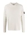 Stone Island Lgo-patch Ribbed-knit Jumper In Yellow