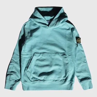 Stone Island Kids' Light Blue Cotton Sweatshirt In Turquoise