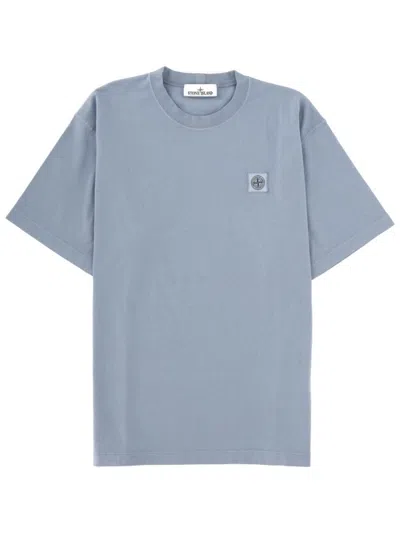 STONE ISLAND LIGHT BLUE LOGO T-SHIRT