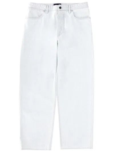 Stone Island Light Blue Mid Rise Jeans In White