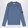 Stone Island Ribbed Texture Sweater With Crew Neckline In Blue