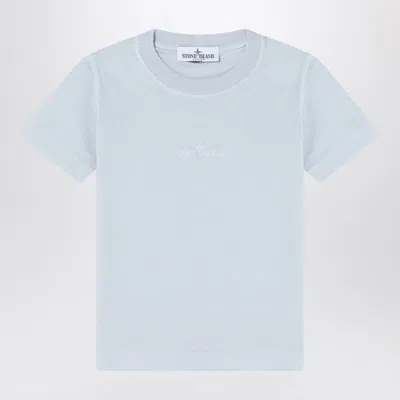 Stone Island Kids'  Short Sleeve T-shirt Blue Cotton