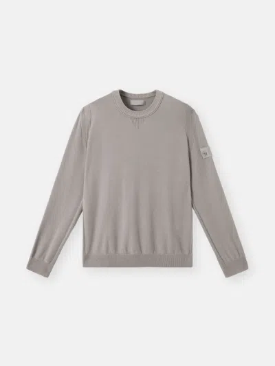Stone Island Light Gray Sleeve Logo Patch Sweater