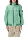 Stone Island Compass-badge Crinkled Bomber Jacket In Tan