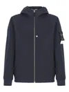 Stone Island Men Soft Shell-r Technology Logo Jacket In Blue
