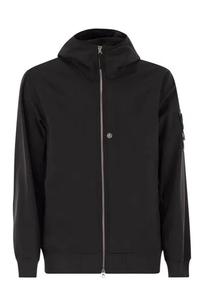 Stone Island Soft Shell Jacket In Black