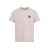 Stone Island Logo Print Crew Neck T-shirt In Pink