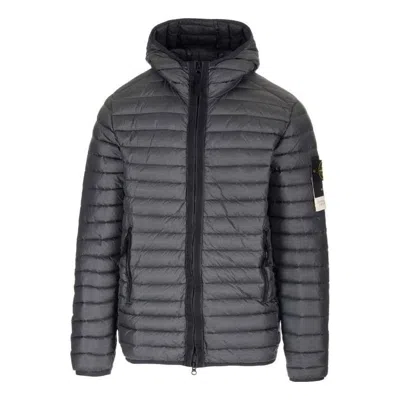 Stone Island Light Puffer Packable Jacket 'lead Grey' In Black