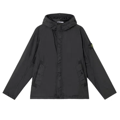 Pre-owned Stone Island Light Recycled Nylon Hooded Jacket 'black' | Men's Size M