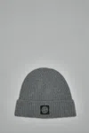 Stone Island Light Rws Geelong Wool Beanie In Gray