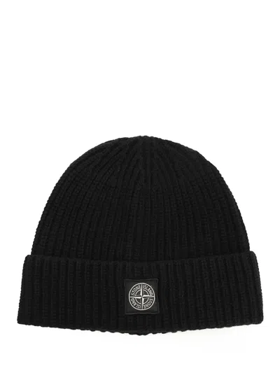 Stone Island Light Rws Geelong Wool Hats Black