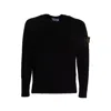 Stone Island Light Rws Geelong Wool Sweater In Black