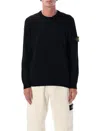 Stone Island Heavy Cotton Crewneck Sweatshirt In Black