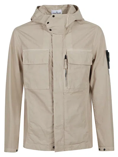 Stone Island Light Short Parka In Neutral