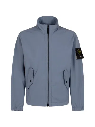 Stone Island `light Soft Shell-r E. Dye` Technology Jacket In Gray
