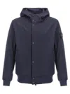 Stone Island Hooded Jacket In Blue