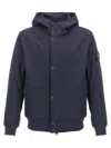 Stone Island Blue Light Soft Shell-r E. Dye Technology Jacket In Black