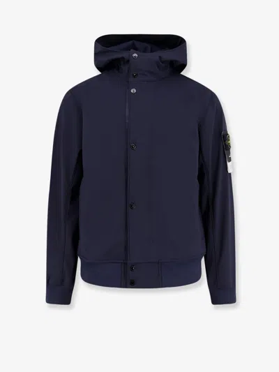 Stone Island Light Soft Shell-r E.dye® Technology Jacket In Blue