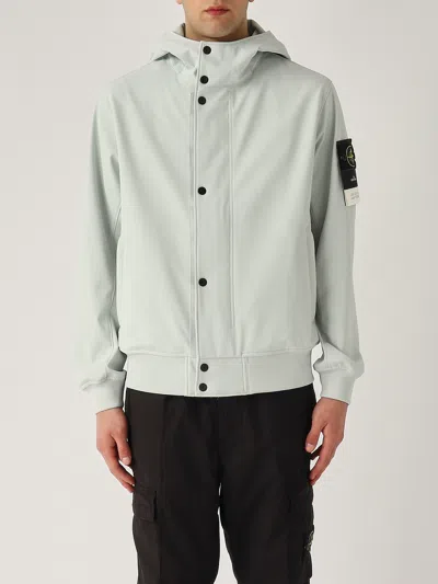 Stone Island Light Soft Shell-r Technology Jacket In Blue