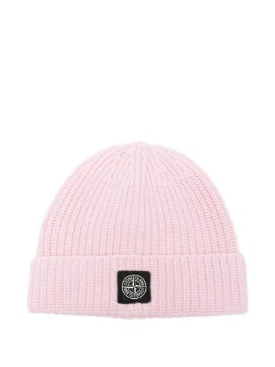STONE ISLAND STONE ISLAND LIGHT WOOL KNITTED BEANIE WITH COMPASS PATCH