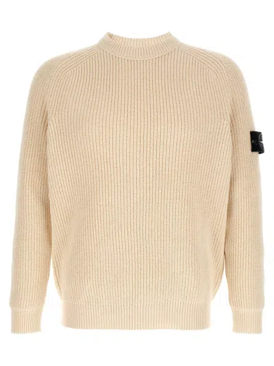 Stone Island Light Yellow Crewneck Pullover In Nude