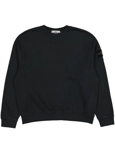Stone Island Lightweight Cotton Sweatshirt In Black