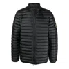 Stone Island Logo-patch Hooded Quilted Down Coat In Black