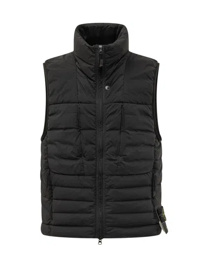 Stone Island Lightweight Gilet With Zip For Spring/summer 2026 In Black