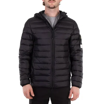 Stone Island Lightweight Hooded Down Jacket In Black