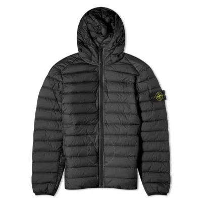 Stone Island Lightweight Hooded Down Jacket In Black