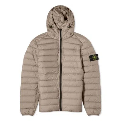 Stone Island Lightweight Hooded Down Jacket In Grey