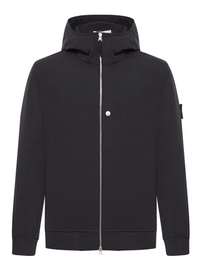 Stone Island Lightweight Hooded Jacket In Black