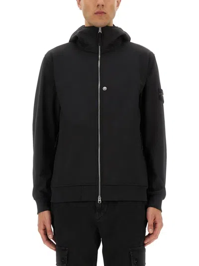 Stone Island Lightweight Hooded Jacket In Black