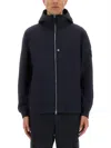 Stone Island Men Soft Shell-r Technology Logo Jacket In Blue