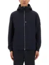 Stone Island Men Soft Shell-r Technology Logo Jacket In Blue