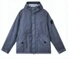 Stone Island Lightweight Hooded Jacket With Distinctive Patch In Blue