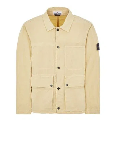 Stone Island Lightweight Jacket Beige Linen, Polyamide