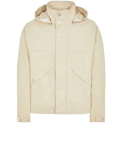 Stone Island Lightweight Jacket Beige Linen, Polyurethane Coated