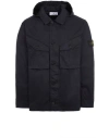 Stone Island Lightweight Jacket Blue Cotton In Bleu