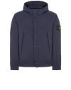 Stone Island Jacket With Patch On The Sleeve In Blue