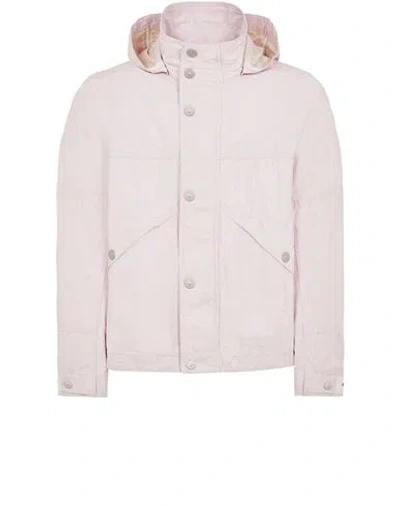 STONE ISLAND STONE ISLAND VESTE LÉGÈRE ROSE LIN, POLYURÉTHANE ÉTALÉ