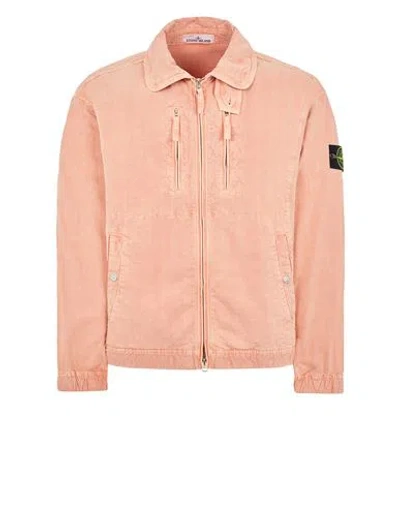 Stone Island Lightweight Jacket Red Cotton, Lyocell In Rouge