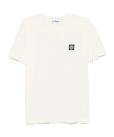 Stone Island Compass Patch Crewneck T-shirt In White