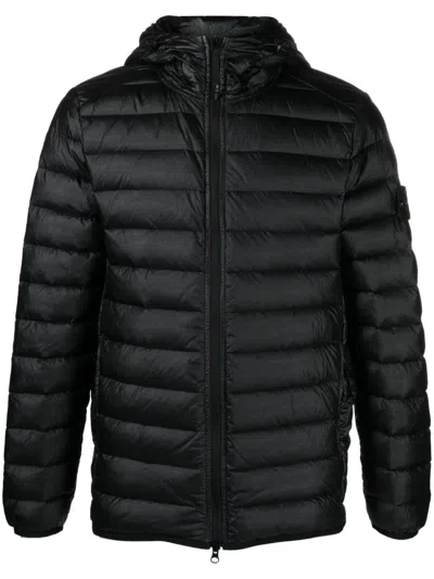 Stone Island Lightweight Nylon Jacket For Men In Black