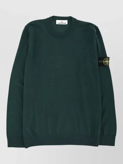 Stone Island Lightweight Rws Wool Crew Neck Sweater In Green