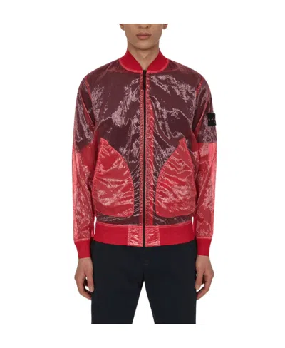 Stone Island Lightweight Sheer Bomber Jacket In Pink