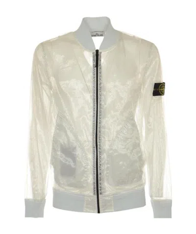 Stone Island Lightweight Sheer Bomber Jacket In White
